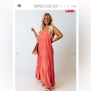 SATURDAY STROLLING MAXI IN CORAL CURVES-Impressions